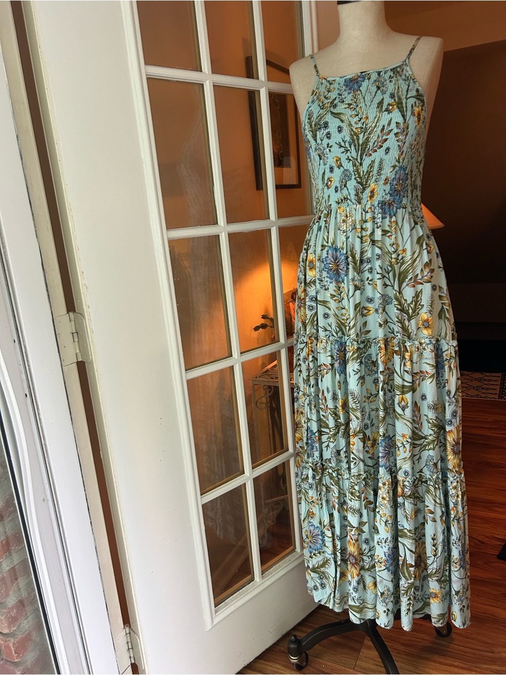 Abel The Label floral smocked maxi dress. Medium.